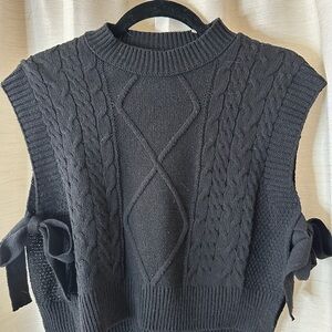 Black V-Neck Sweater Vest